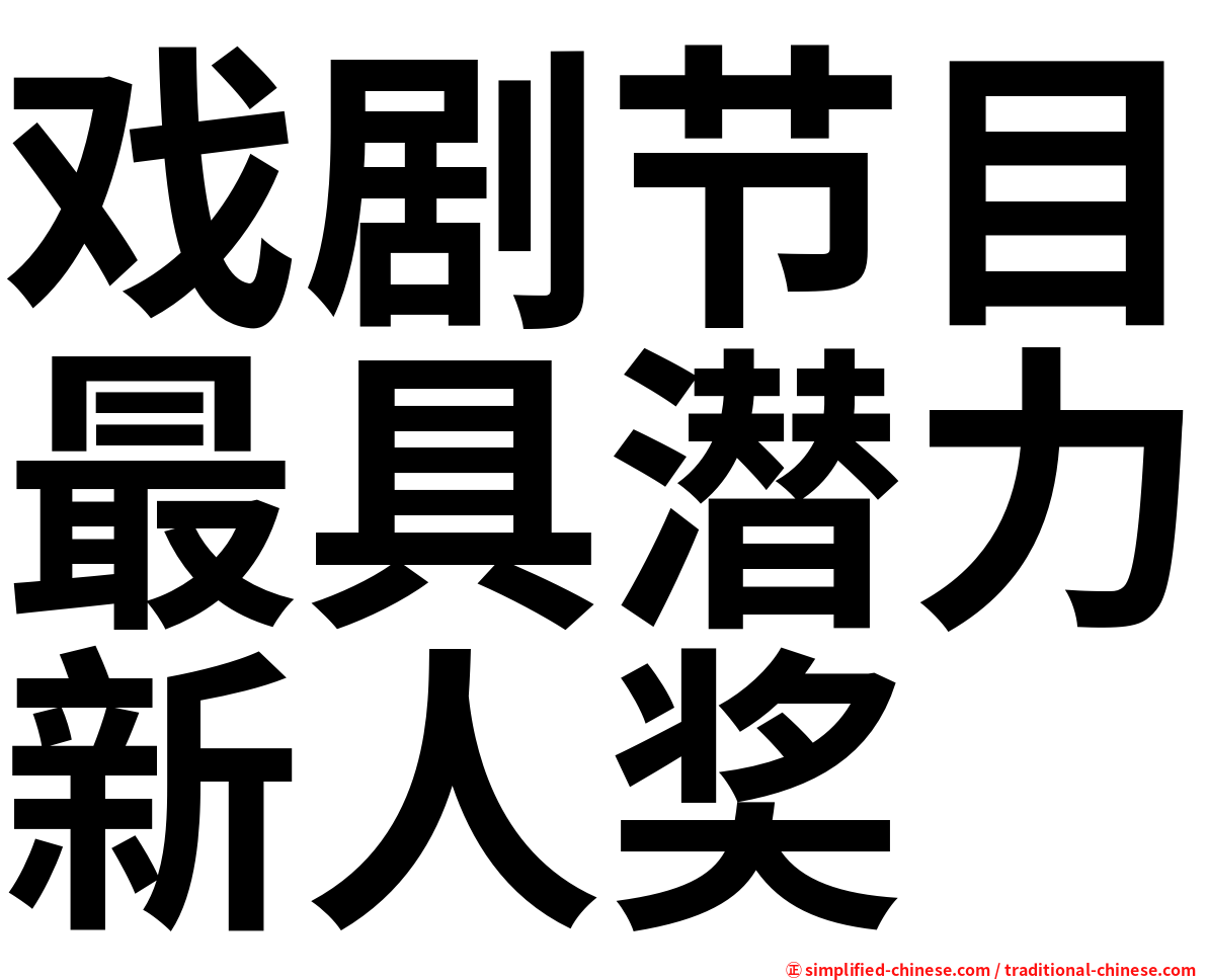 戏剧节目最具潜力新人奖