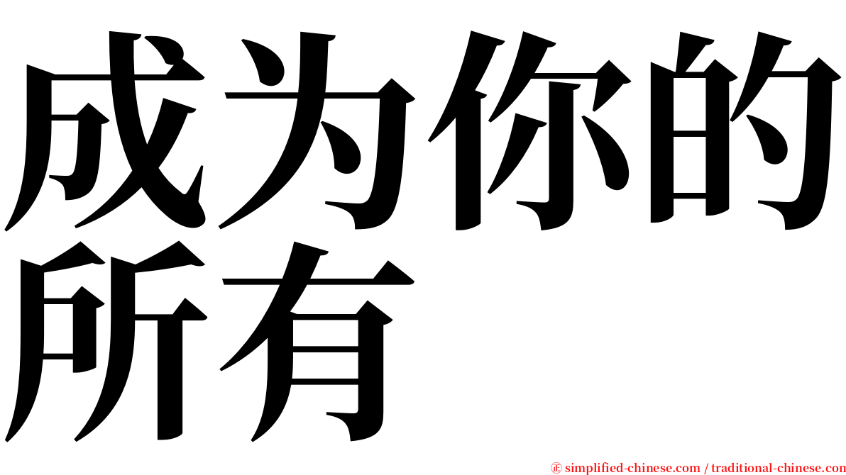 成为你的所有 serif font