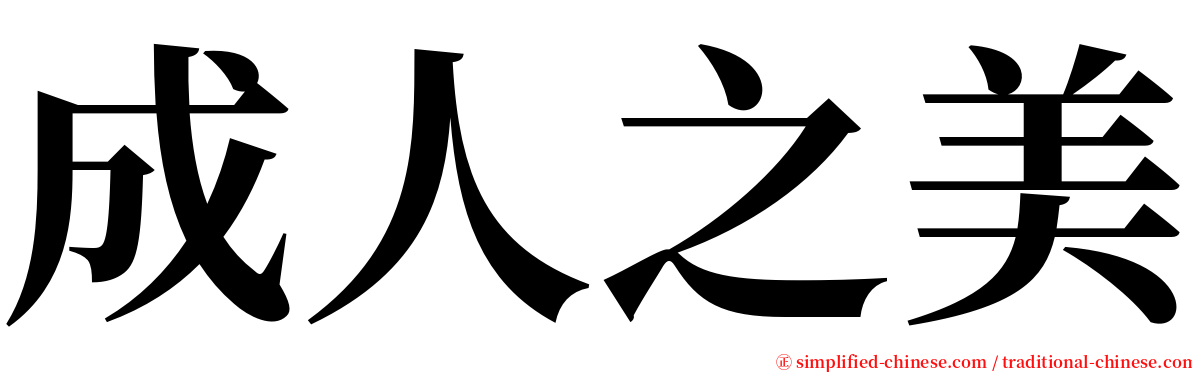 成人之美 serif font