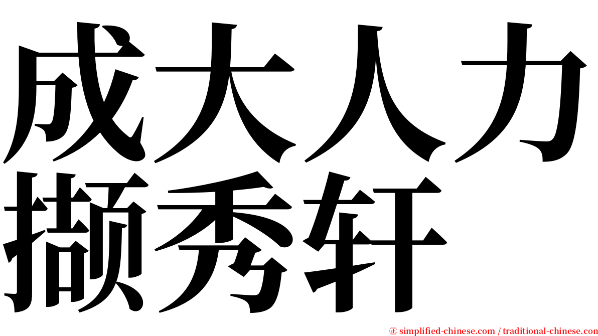 成大人力撷秀轩 serif font