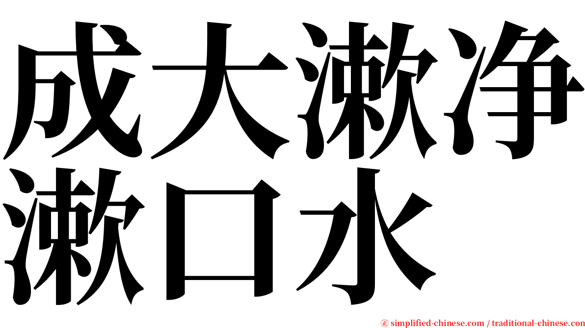 成大漱净漱口水 serif font