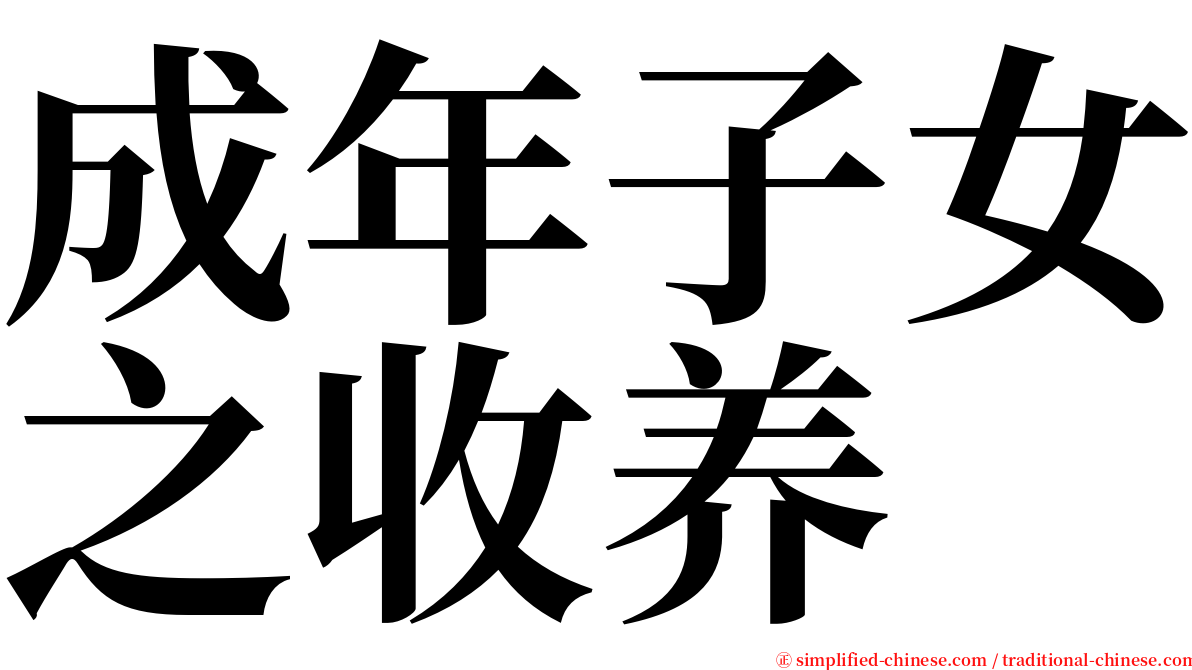 成年子女之收养 serif font