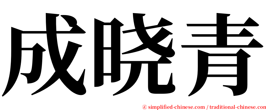 成晓青 serif font