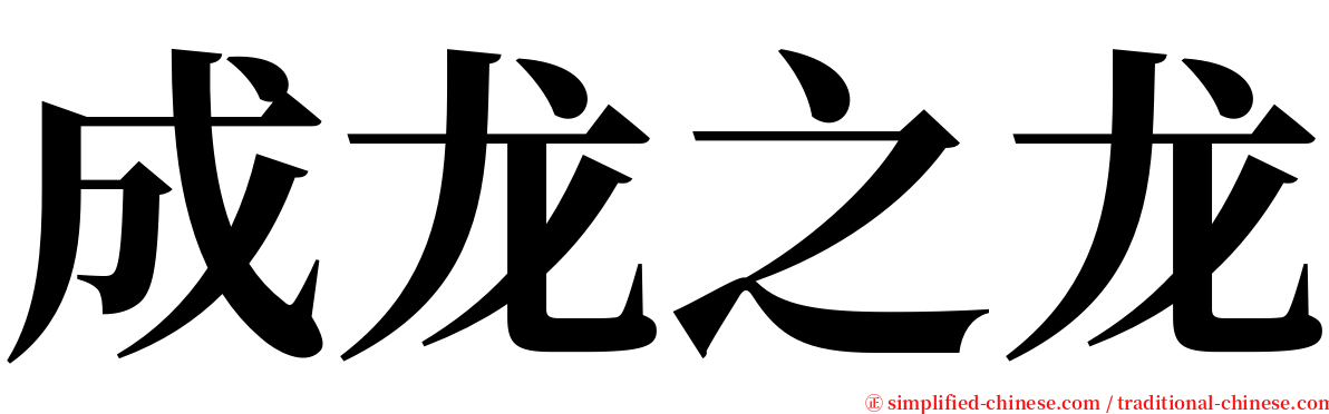 成龙之龙 serif font