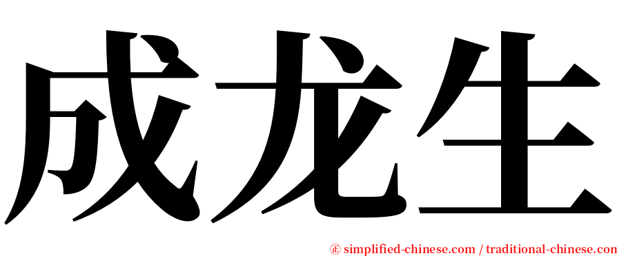 成龙生 serif font