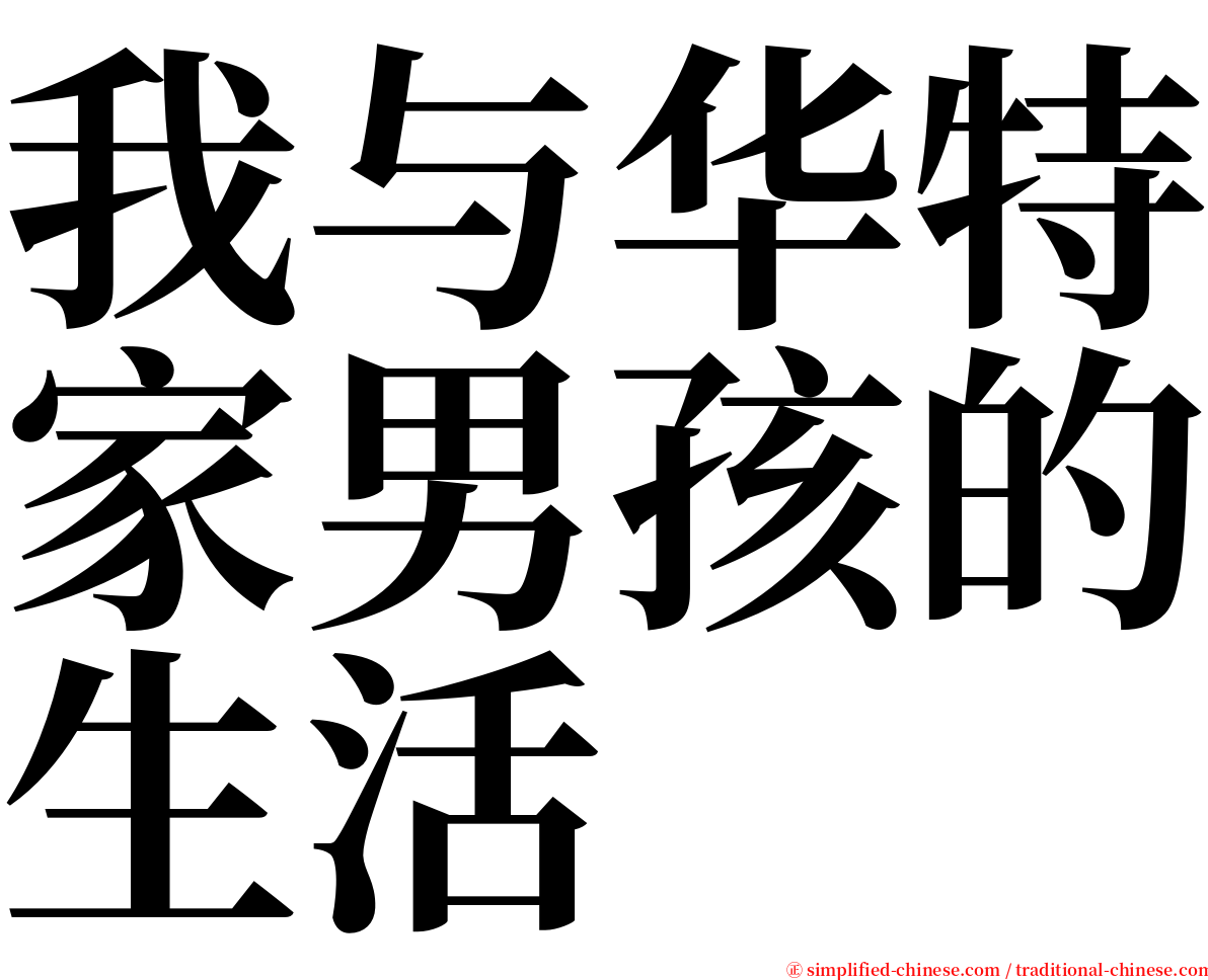 我与华特家男孩的生活 serif font