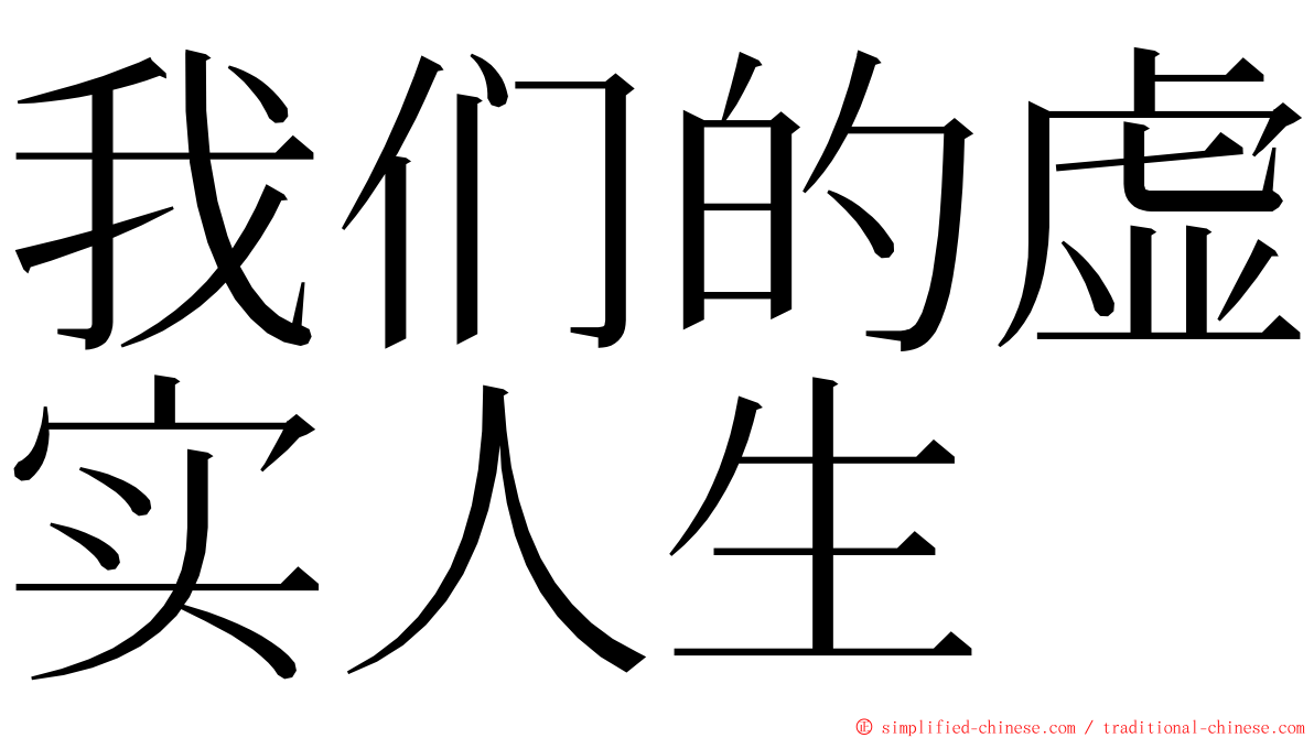 我们的虚实人生 ming font
