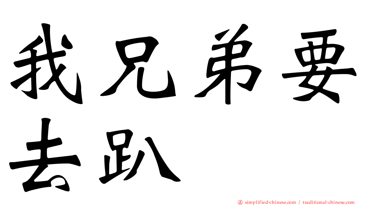 我兄弟要去趴