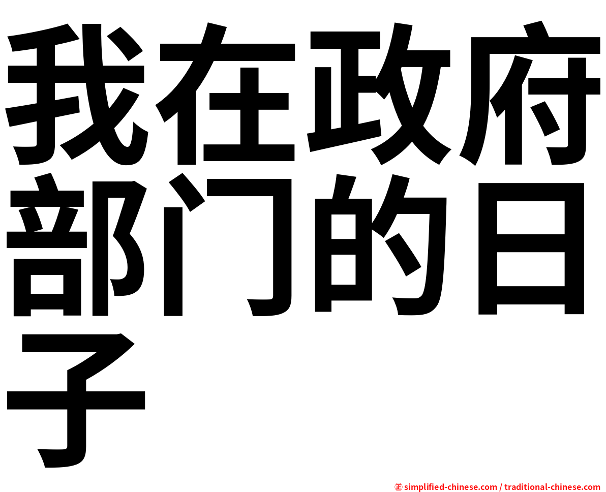 我在政府部门的日子