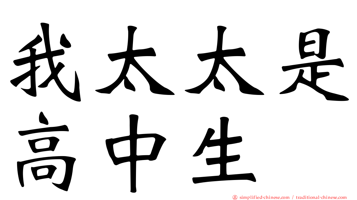 我太太是高中生