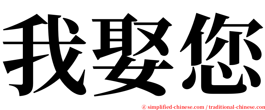 我娶您 serif font