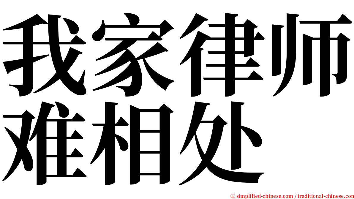 我家律师难相处 serif font