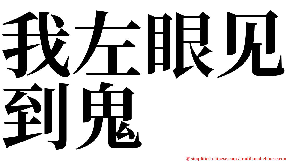 我左眼见到鬼 serif font