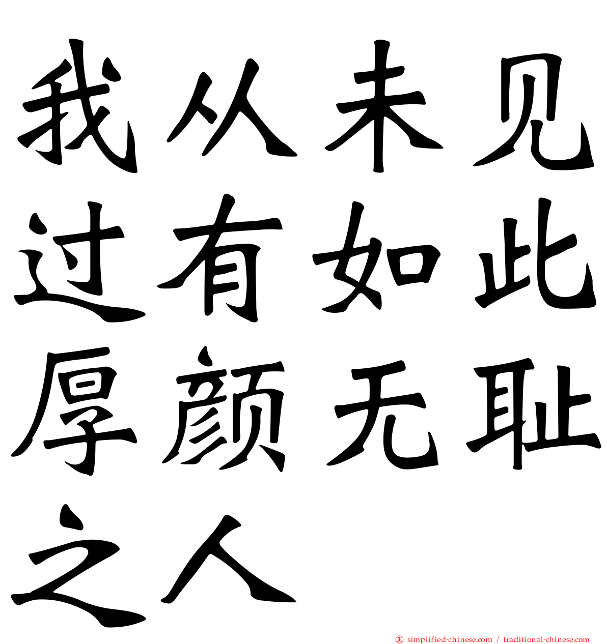 我从未见过有如此厚颜无耻之人