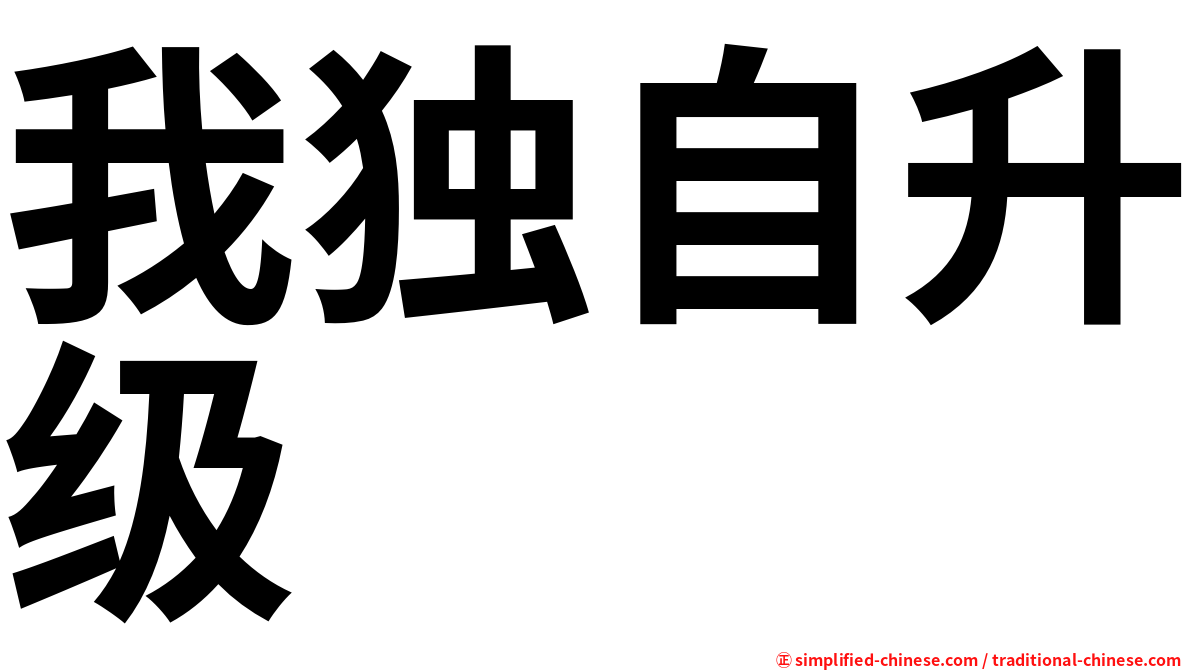 我独自升级