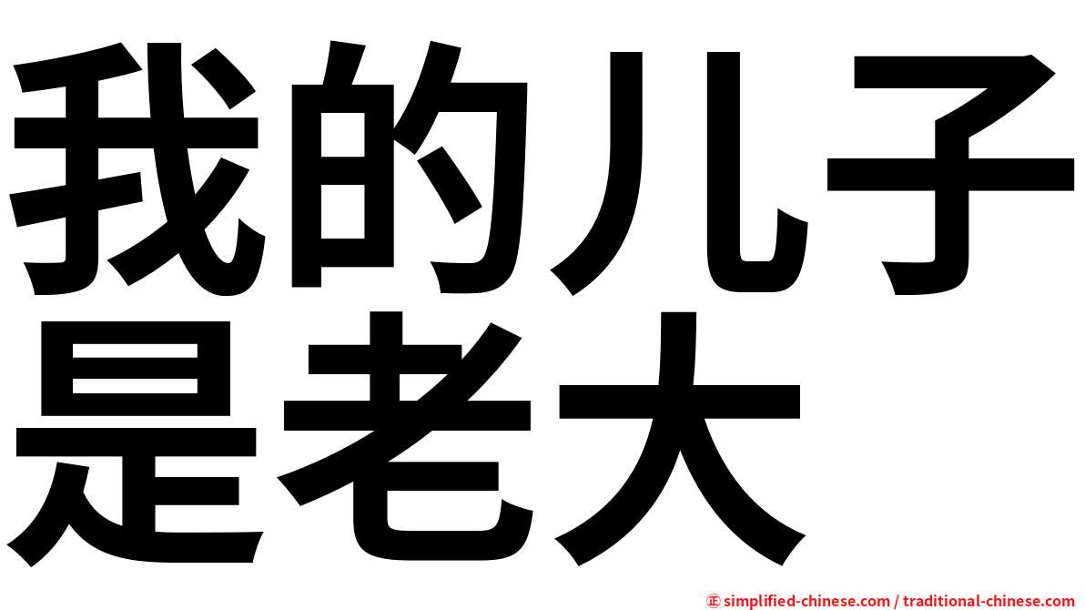 我的儿子是老大