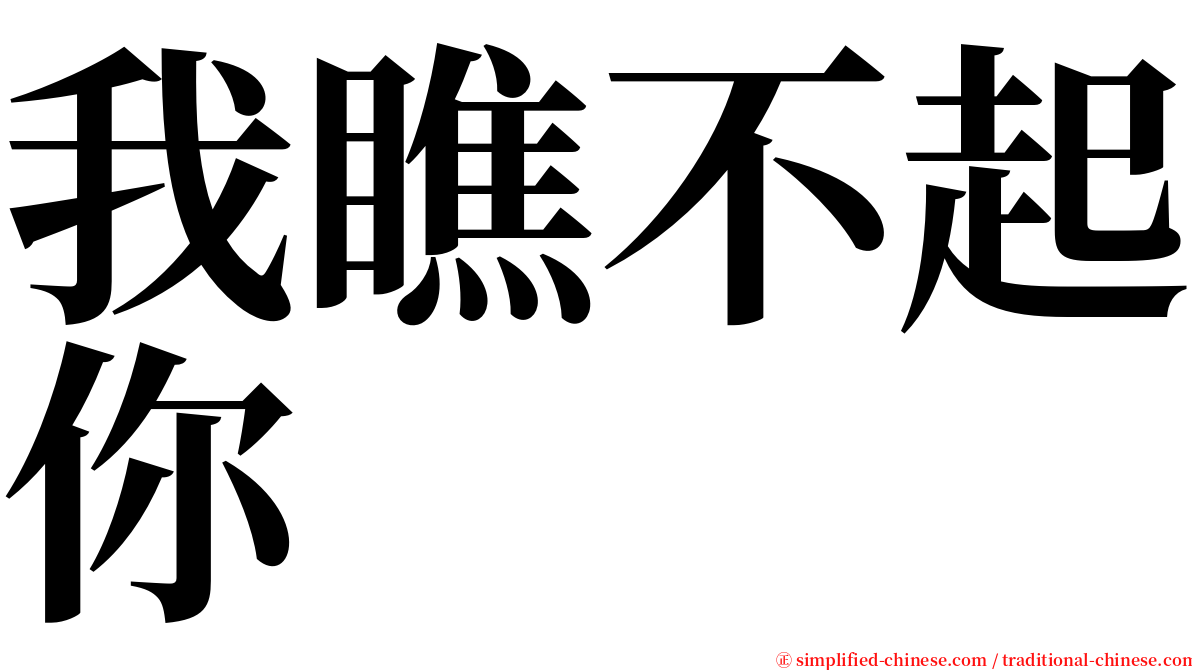 我瞧不起你 serif font