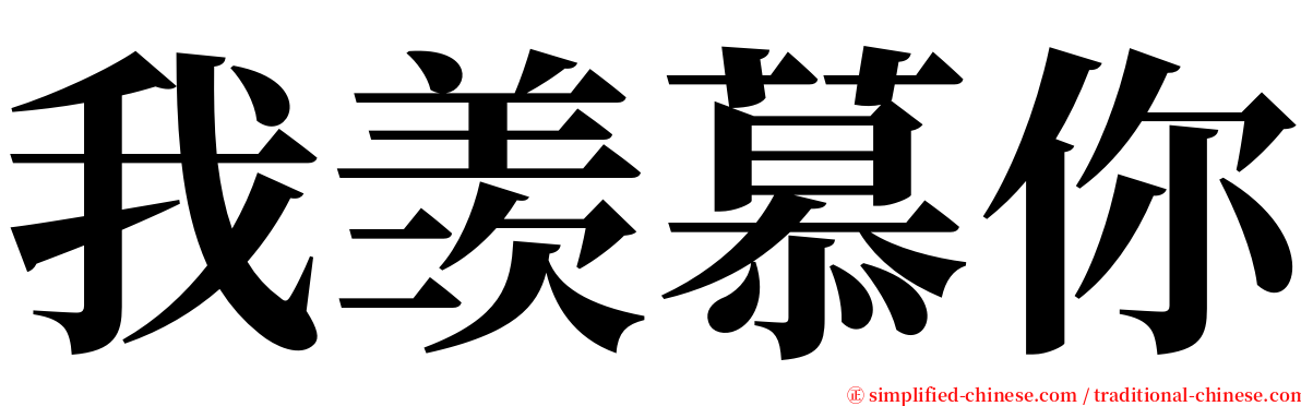 我羡慕你 serif font