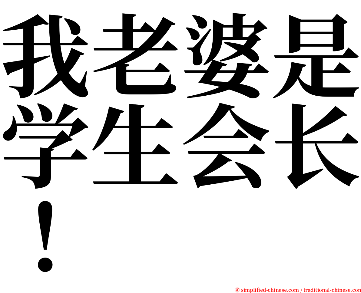 我老婆是学生会长！ serif font