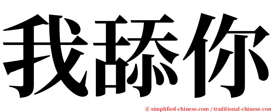 我舔你 serif font
