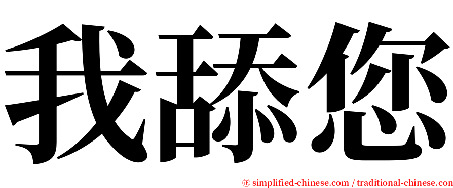 我舔您 serif font