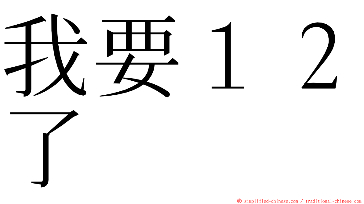 我要１２了 ming font