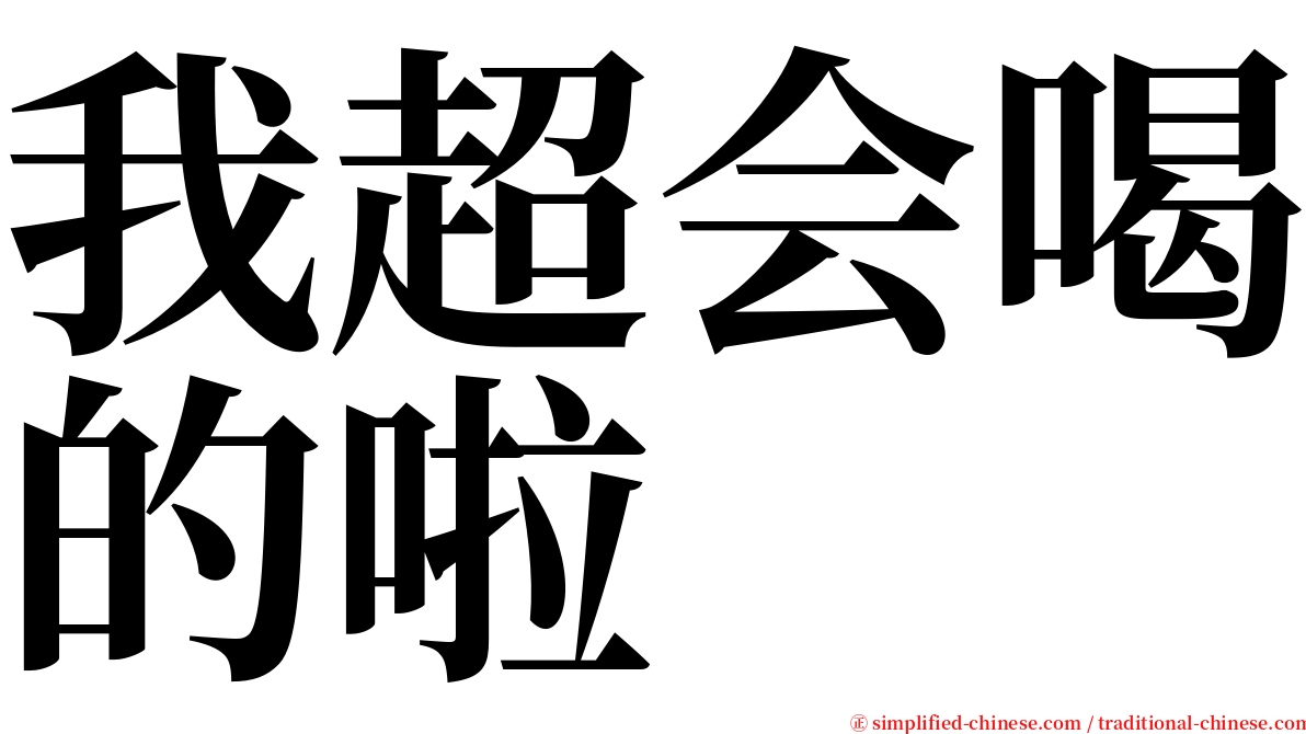 我超会喝的啦 serif font