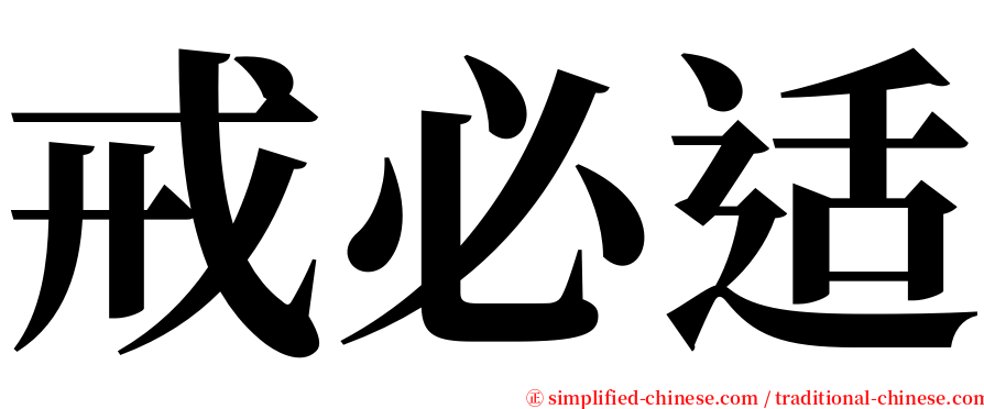 戒必适 serif font