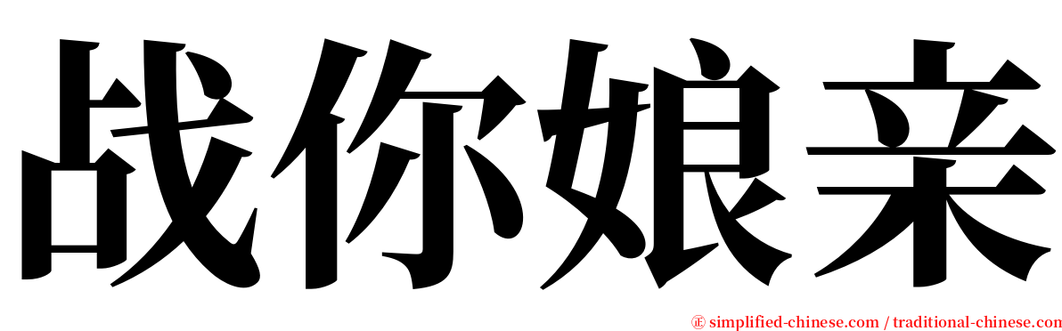 战你娘亲 serif font
