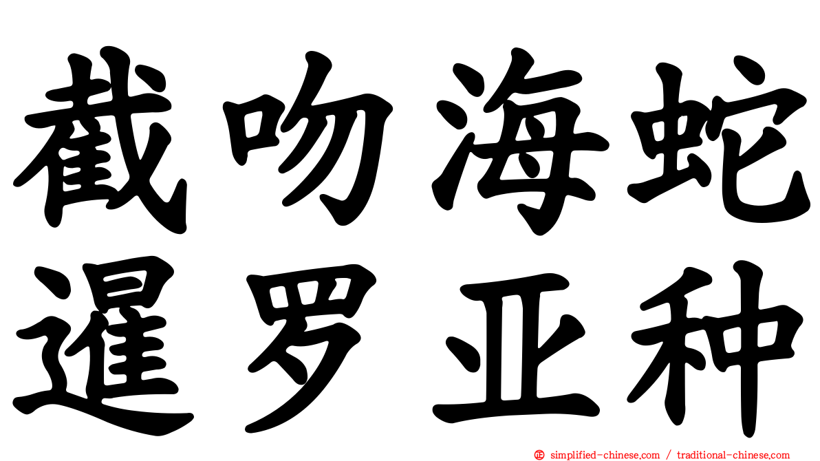 截吻海蛇暹罗亚种