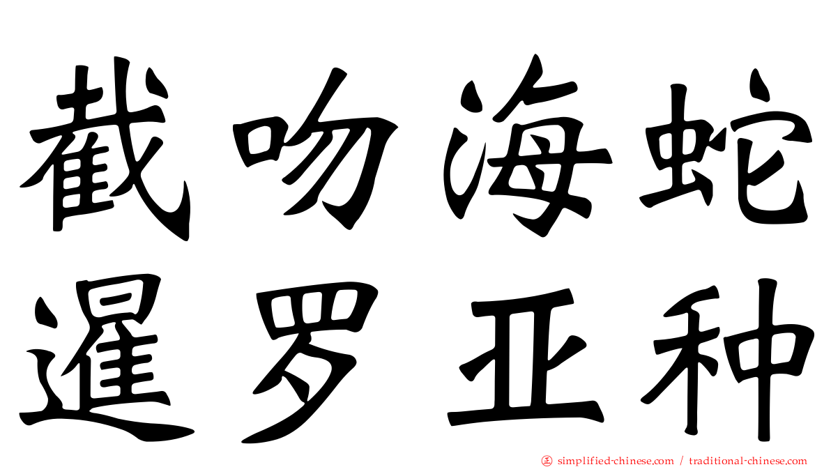 截吻海蛇暹罗亚种