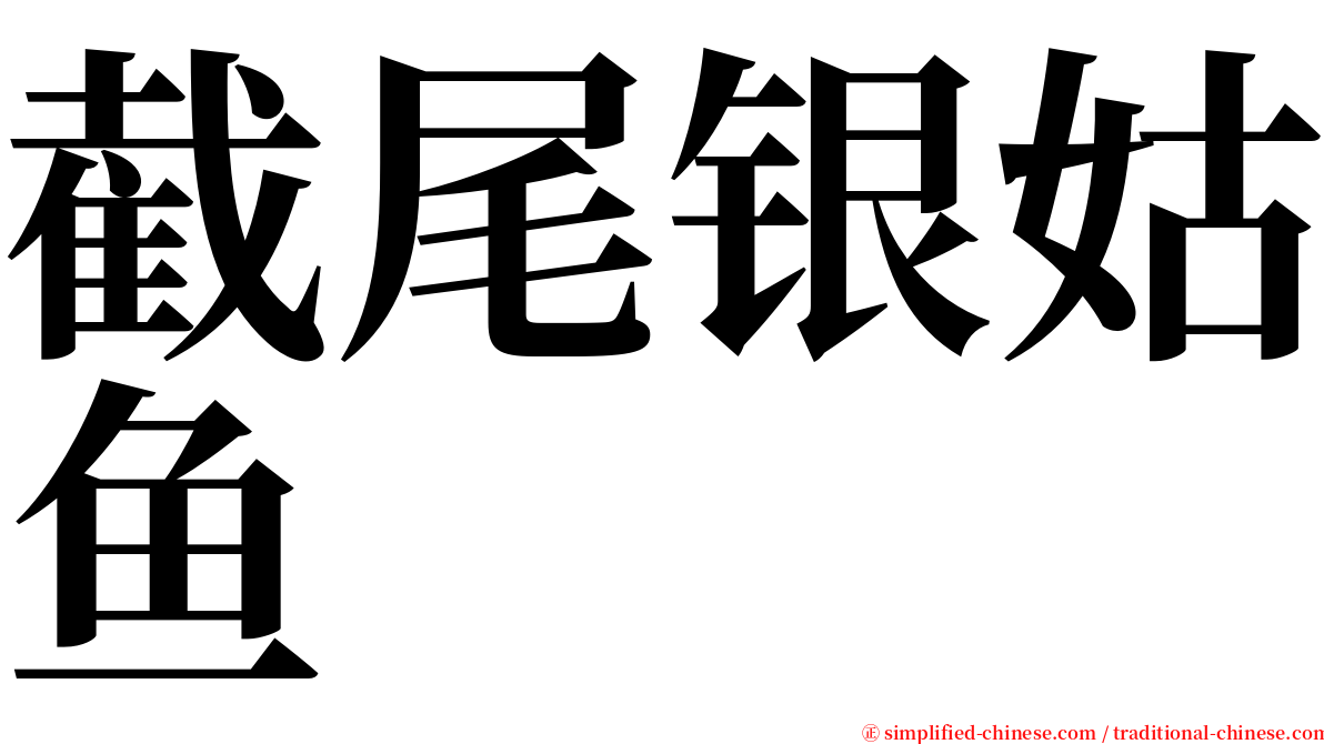 截尾银姑鱼 serif font