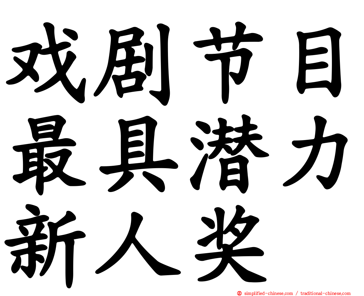 戏剧节目最具潜力新人奖