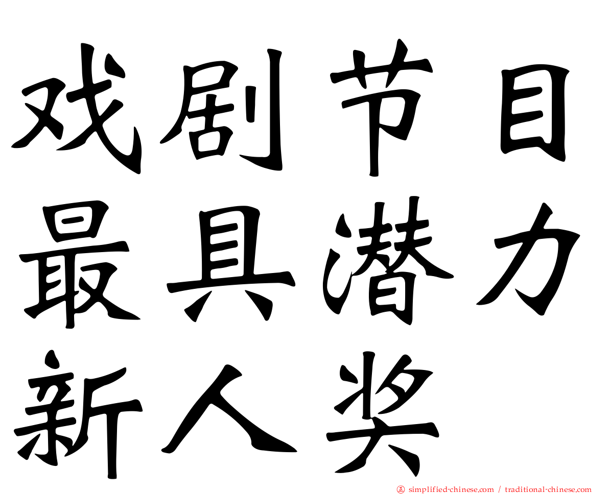 戏剧节目最具潜力新人奖