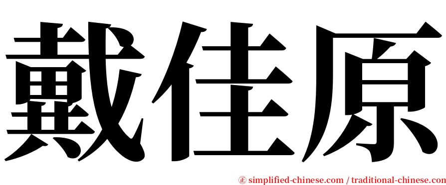 戴佳原 serif font
