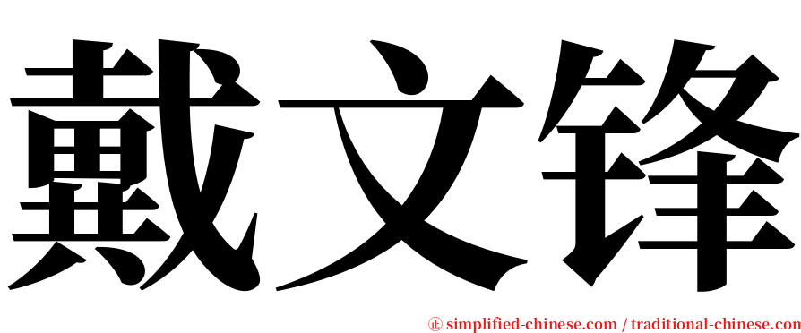 戴文锋 serif font