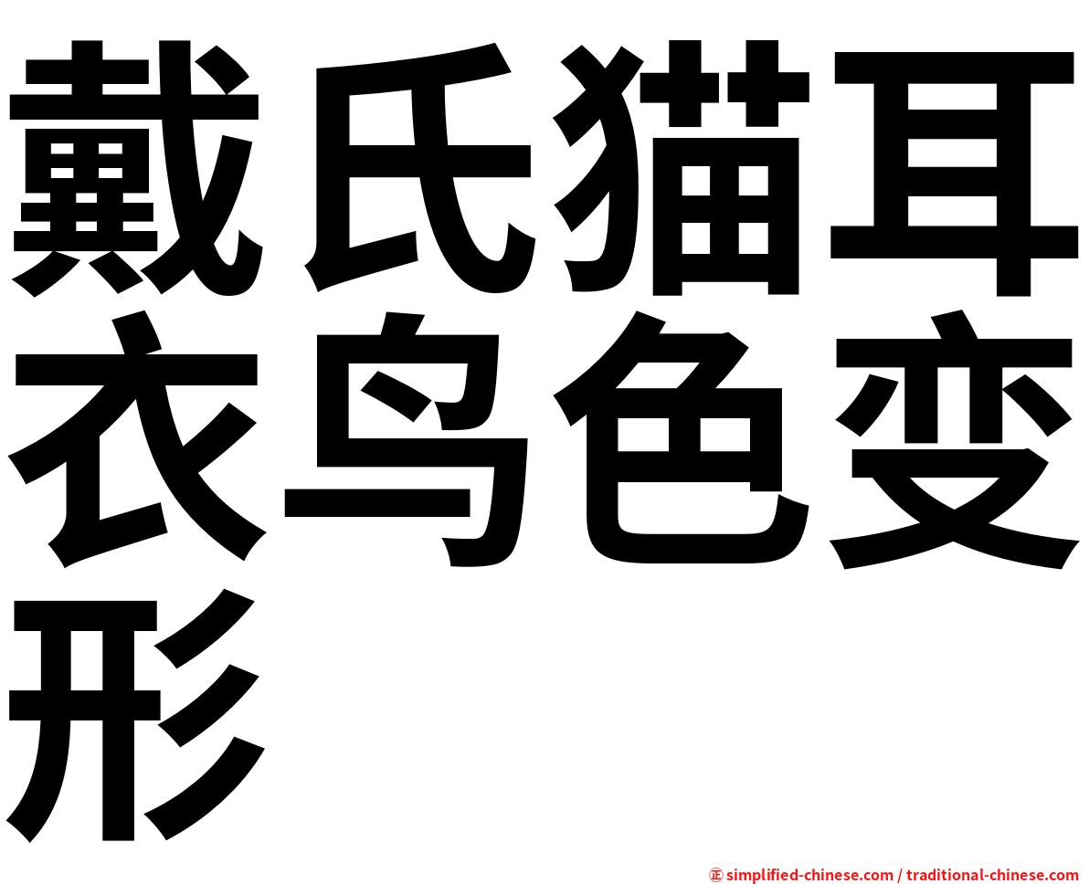 戴氏猫耳衣鸟色变形