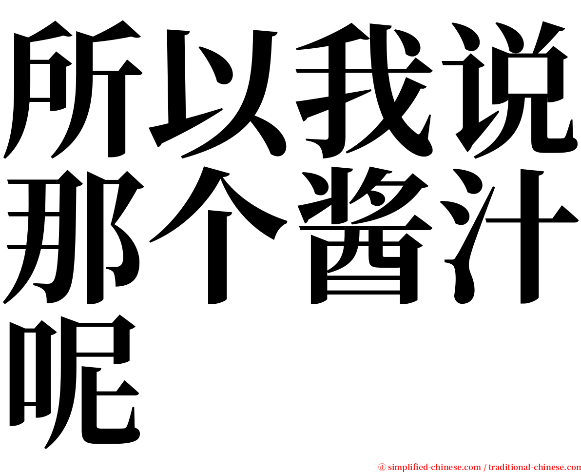所以我说那个酱汁呢 serif font