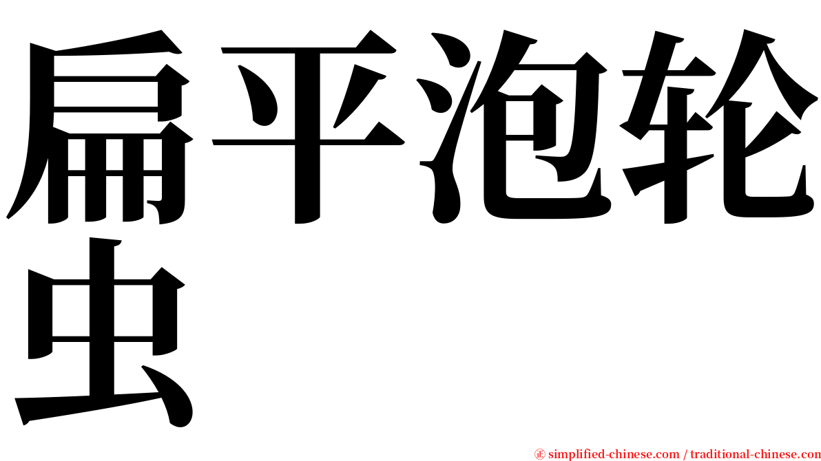 扁平泡轮虫 serif font
