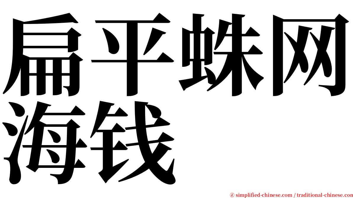 扁平蛛网海钱 serif font