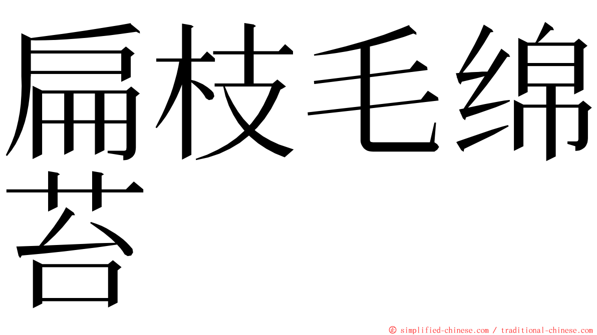 扁枝毛绵苔 ming font
