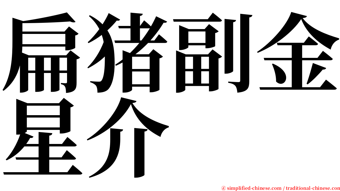 扁猪副金星介 serif font