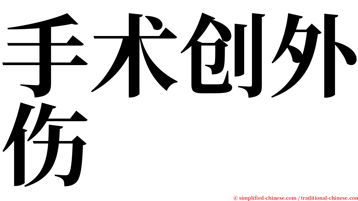 手术创外伤 serif font