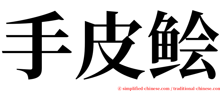 手皮鲙 serif font