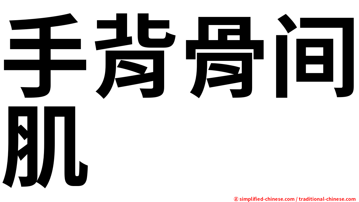 手背骨间肌