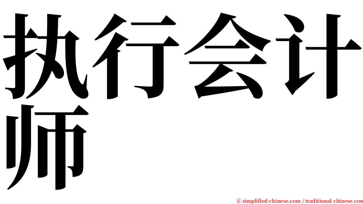 执行会计师 serif font
