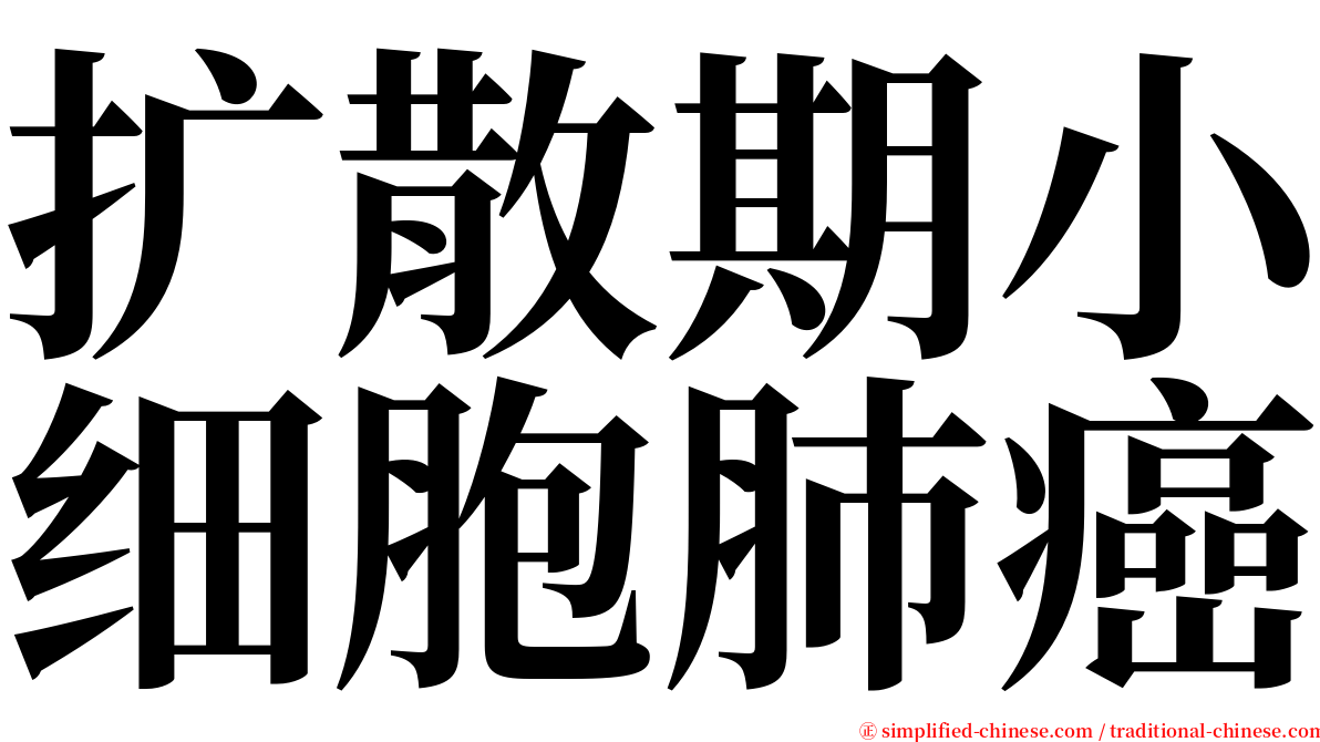 扩散期小细胞肺癌 serif font