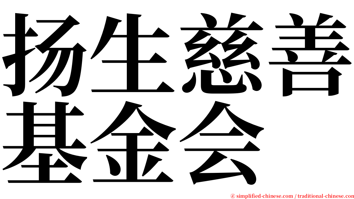 扬生慈善基金会 serif font
