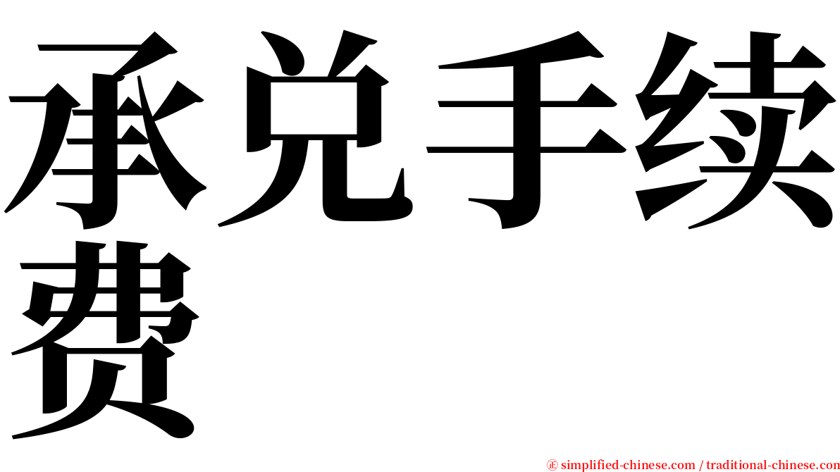 承兑手续费 serif font