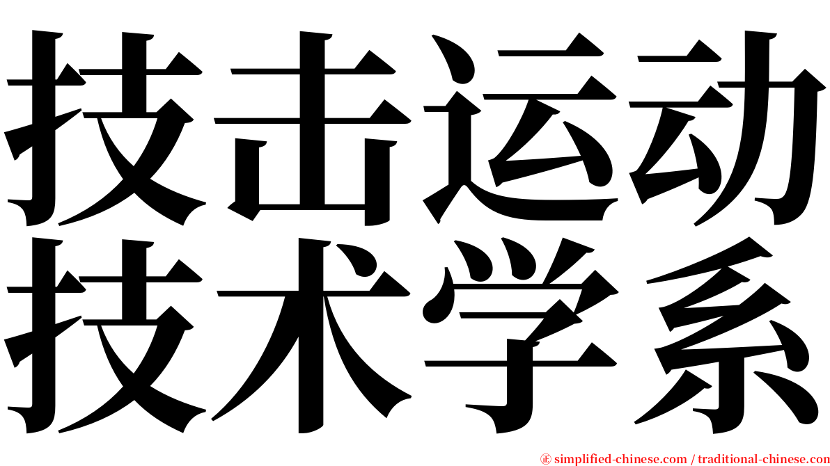技击运动技术学系 serif font